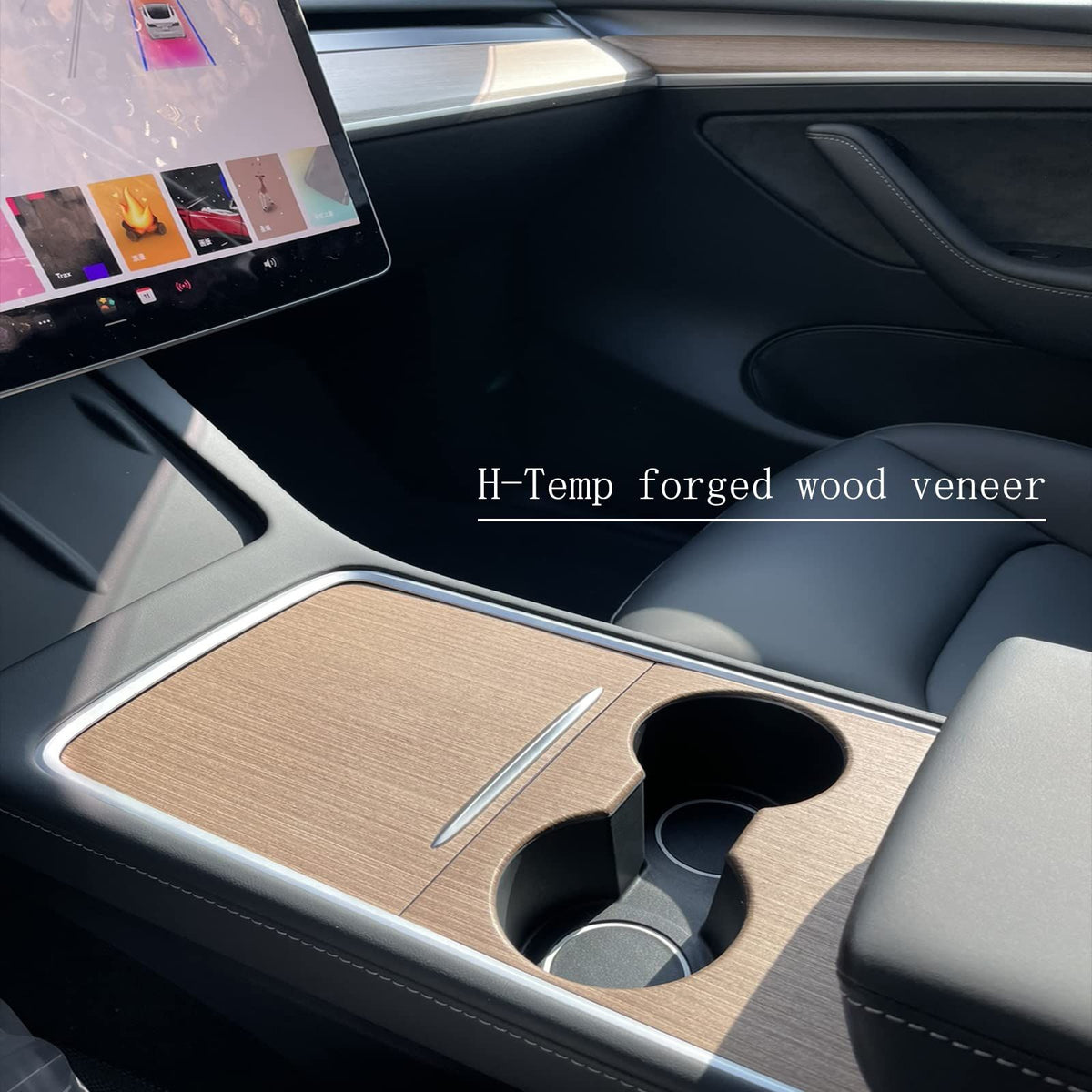 Accessories Center Console Cover Interior Decoration Pore for Model Center Console Panel Sticker Suede Film Carbon Central Control