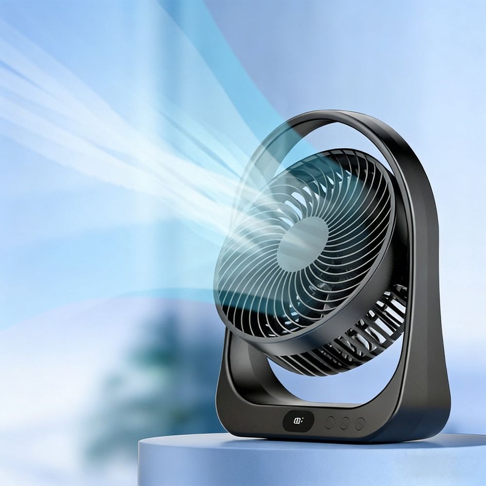 Desk Fan Small Home Fan, Ultra Strong Wind, Long Lasting Build, Black