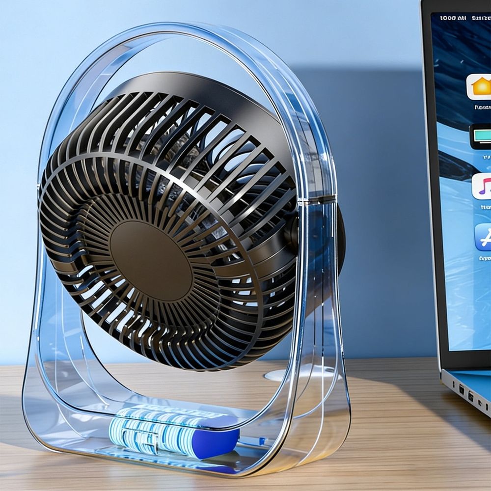 Desk Fan Small Home Fan, Ultra Strong Wind, Long Lasting Build, Black