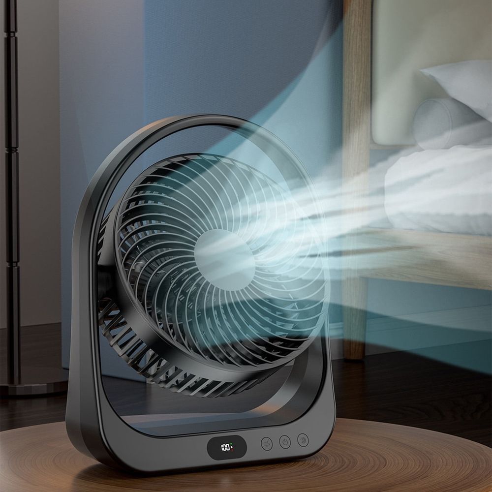 Desk Fan Small Home Fan, Ultra Strong Wind, Long Lasting Build, Black