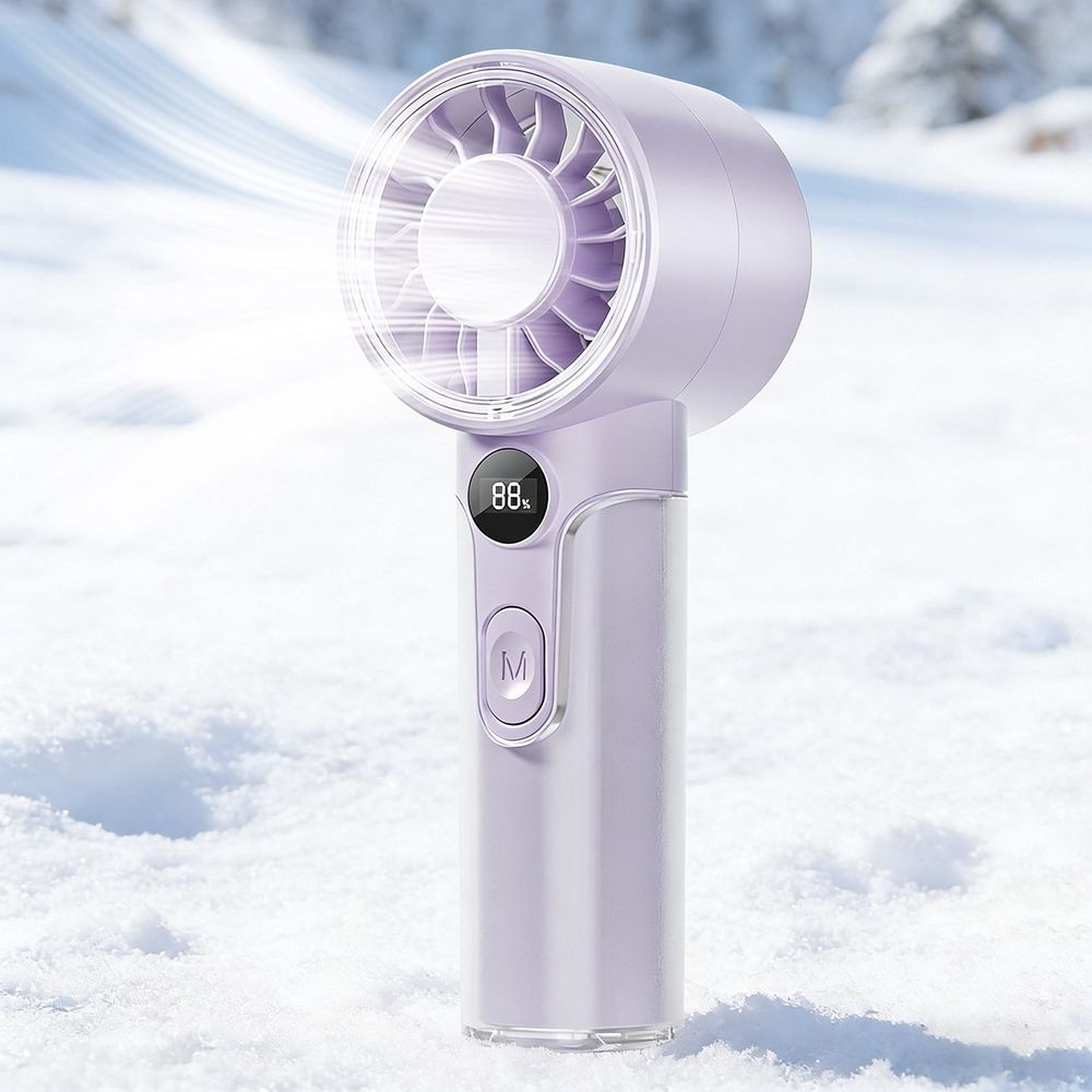 Portable Handheld Fan, Powerful 100 Speeds, USB Fast Charging, Purple
