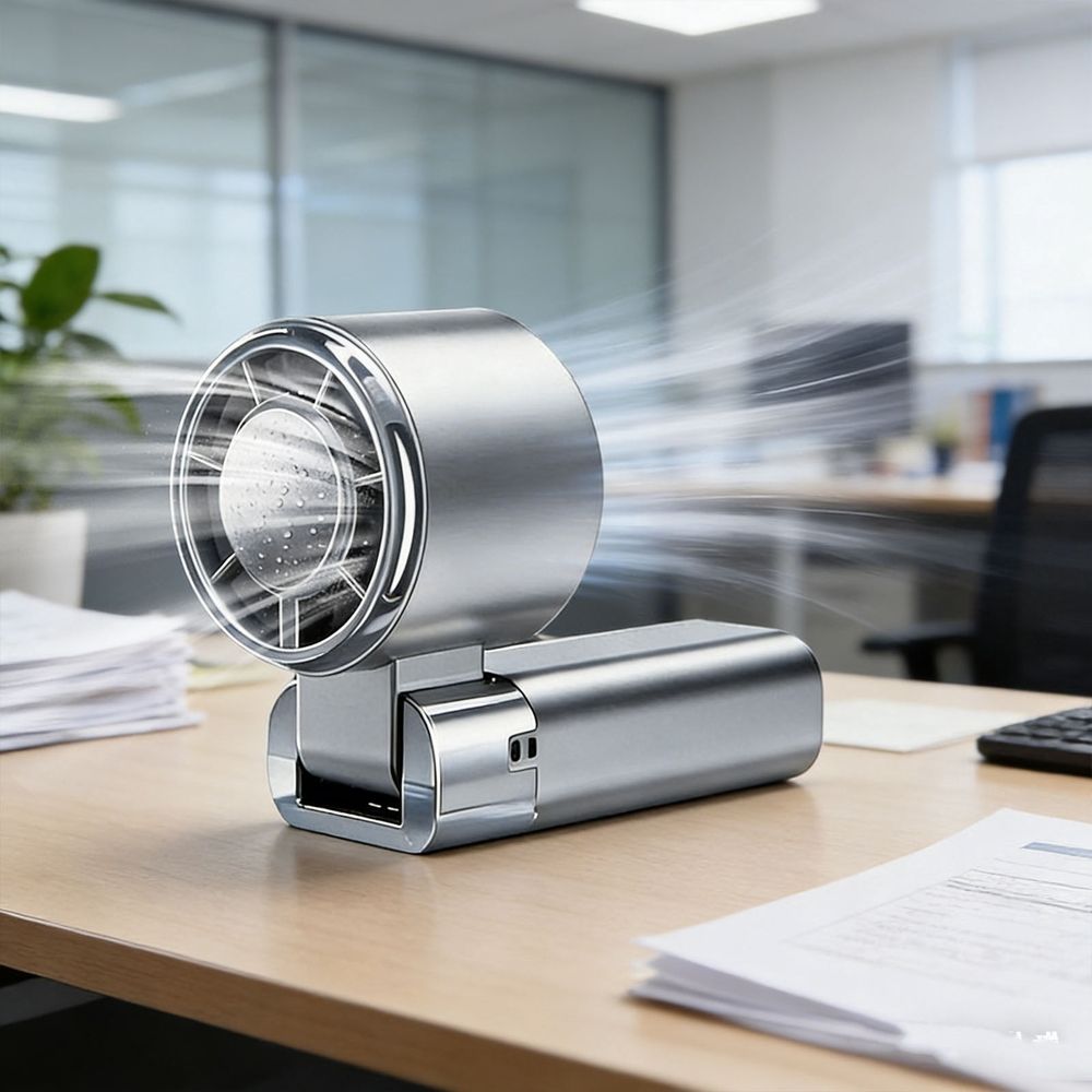 Portable Fan Handheld Mini Fan, Ice Cooling Function, Quiet Brushless Motor, B