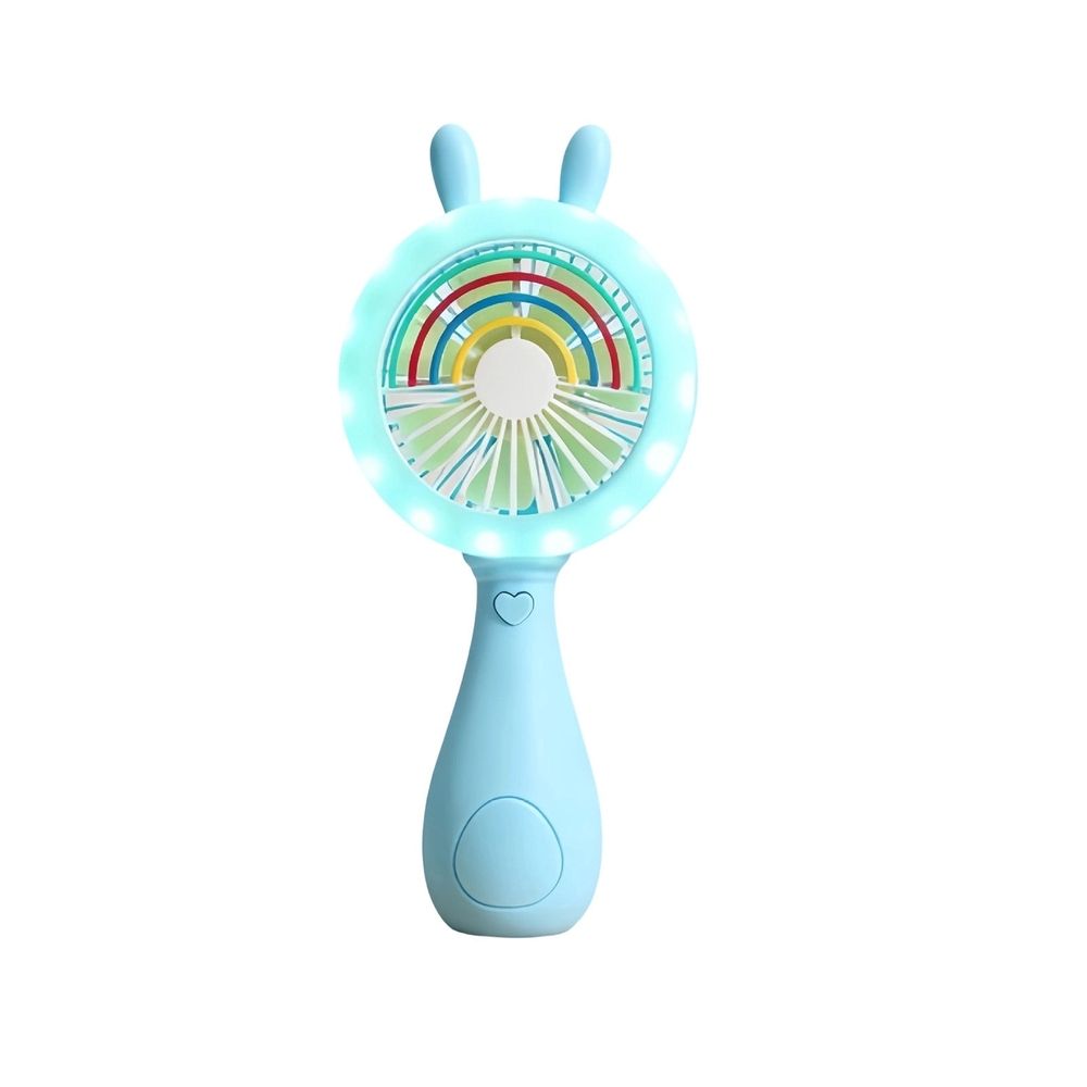 Portable Handheld Fan, Rabbit Shape Design, Angle Adjustable, Blue
