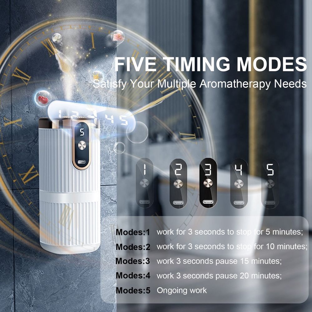 Ultrasonic Aroma Diffuser for Oils - USB Powered Diffuser with Five Timer Modes, Quiet Fragrance Diffusion and Humidification for Home and Office Spaces