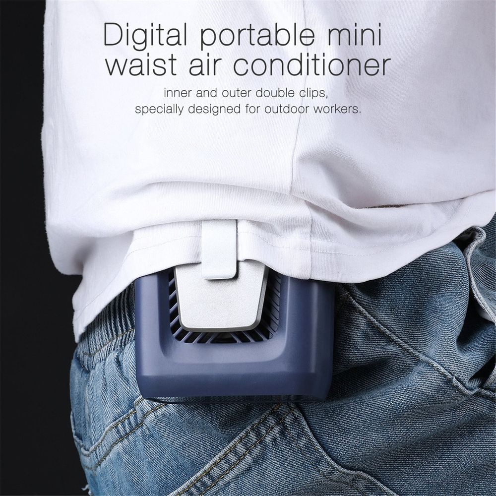 High-Power Bladeless Mini Fan, Portable Waist-Mounted Fan with Mobile Charger, Three Wind Speed Settings, Ideal for Construction Sites and Outdoor Activities, Perfect for Professionals
