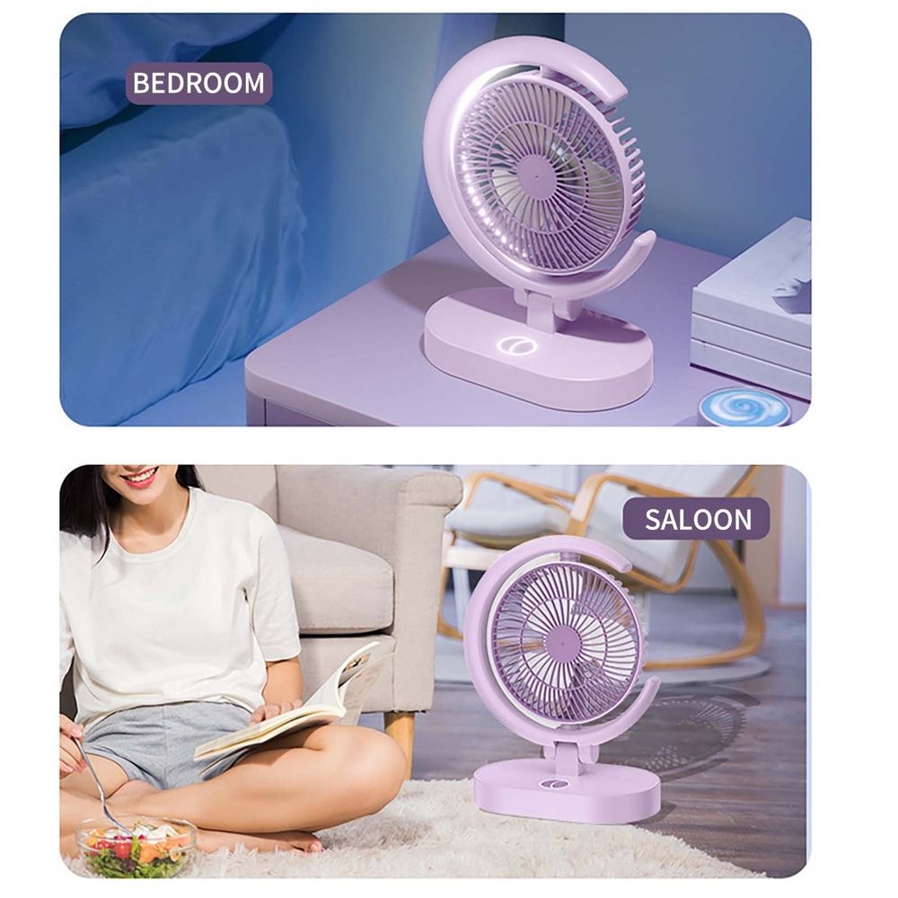 High Wind Portable USB Charging Fan, Multi-Function Folding Fan with Light, Quiet Operation, Ideal for Home, Office, Camping, Adults