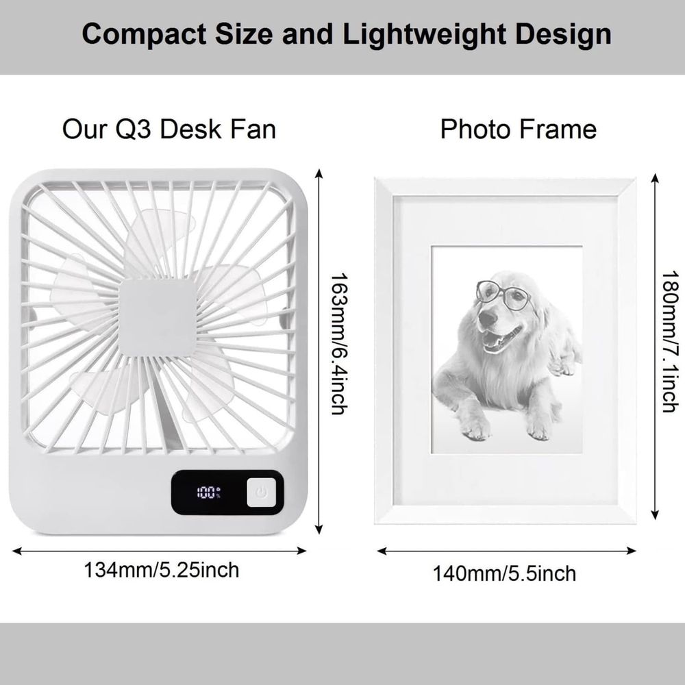 Quiet Digital Display Fan, Portable Handheld Fan, 3 Adjustable Speeds, Foldable Design, Ideal for Office Use, Perfect for Travel and Home Enthusiasts