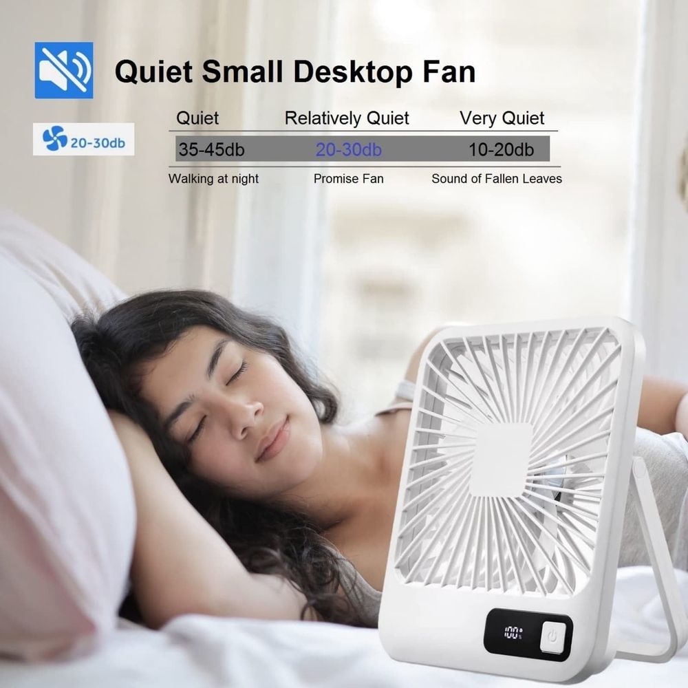 Quiet Digital Display Fan, Portable Handheld Fan, 3 Adjustable Speeds, Foldable Design, Ideal for Office Use, Perfect for Travel and Home Enthusiasts