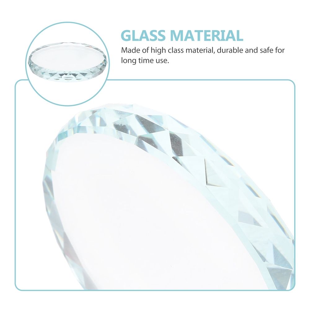 Round Transparent Glass Display Stand Tray for Craft Projects and Home Decor, 1 Set