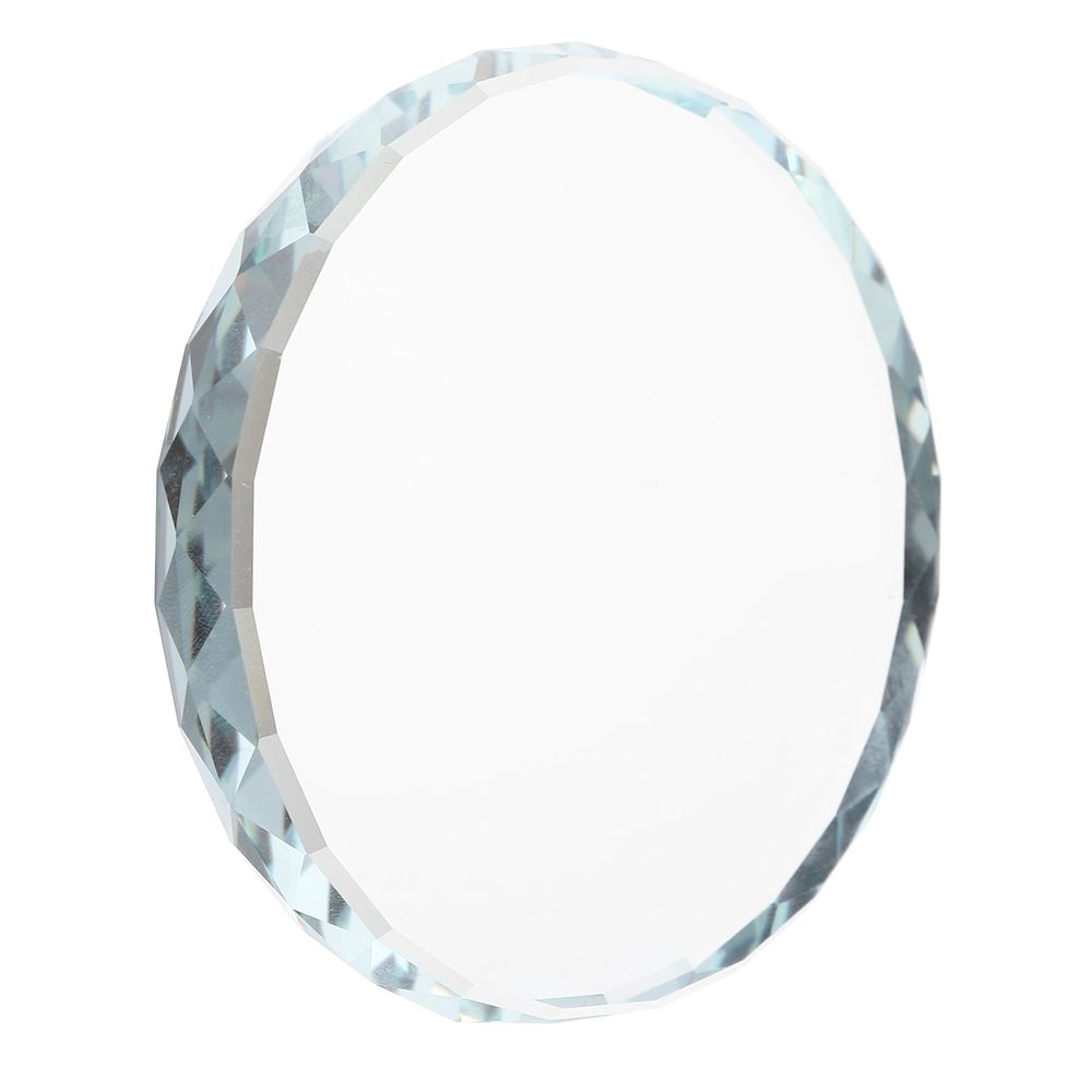 Round Transparent Glass Display Stand Tray for Craft Projects and Home Decor, 1 Set