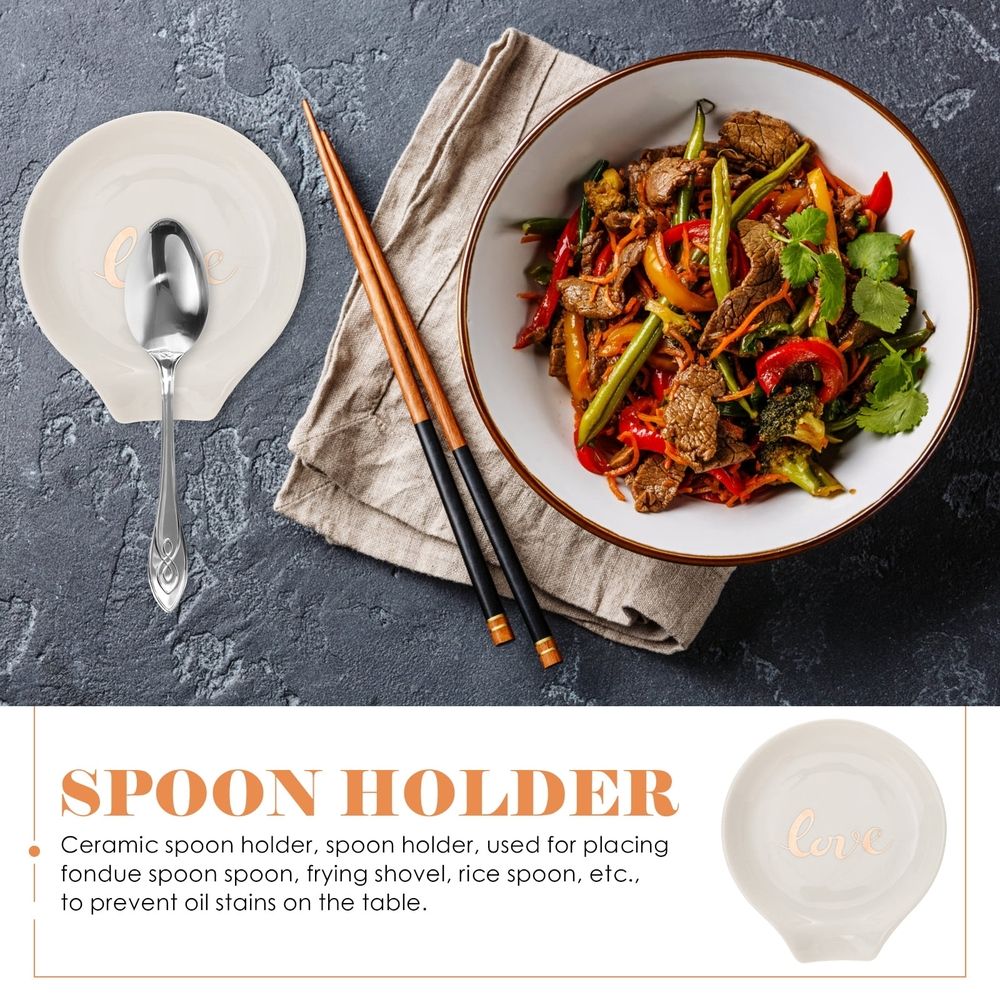 Ceramic Spoon Holder White Ceramic Tray for Storage Safe to Use