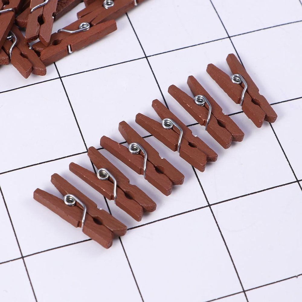 Photo Clips for Pictures Mini Wood Clips Coated Paint 100 Pcs 1x0.2in