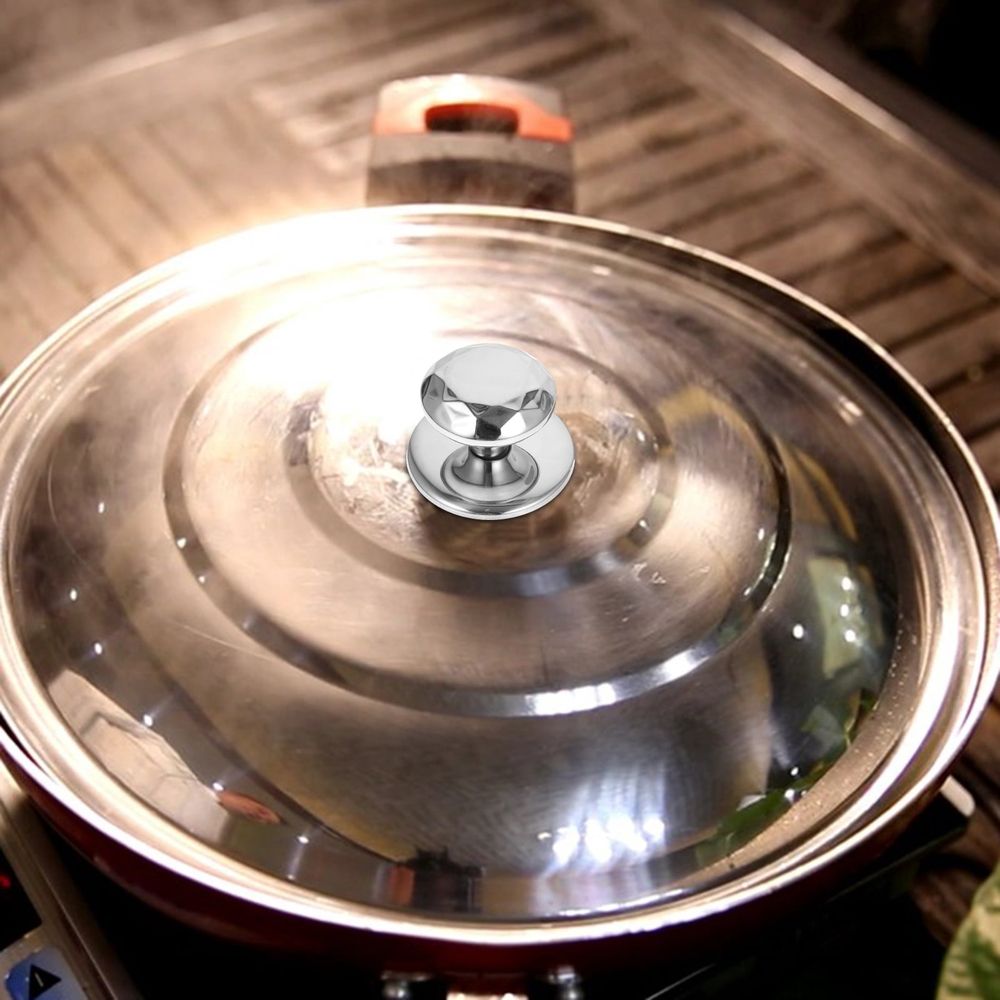 Plated Silver Stainless Steel Silicone Pot Lid Knob for Kitchen Use