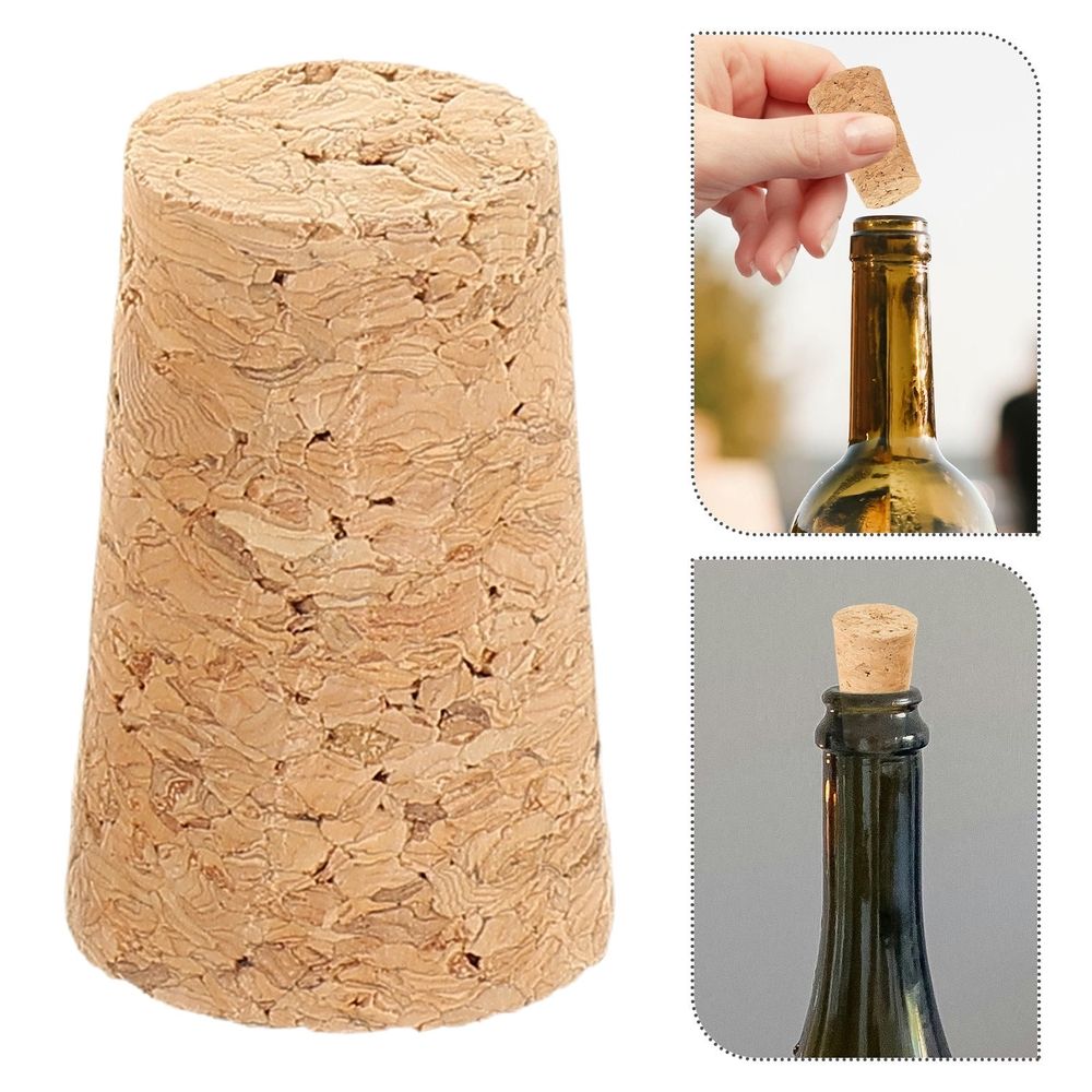 Beige Wooden Wine Bottle Stoppers 20pcs Reusable Leakproof eelf