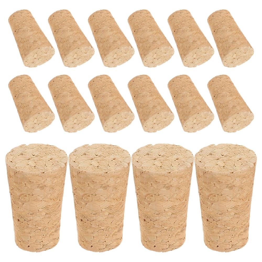 Beige Wooden Wine Bottle Stoppers 20pcs Reusable Leakproof eelf