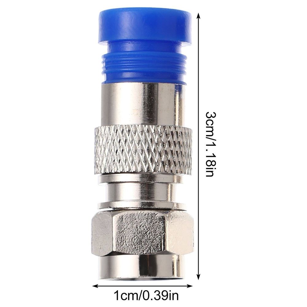 F Compression Connectors for TV Polyethylene Brass 10Pcs