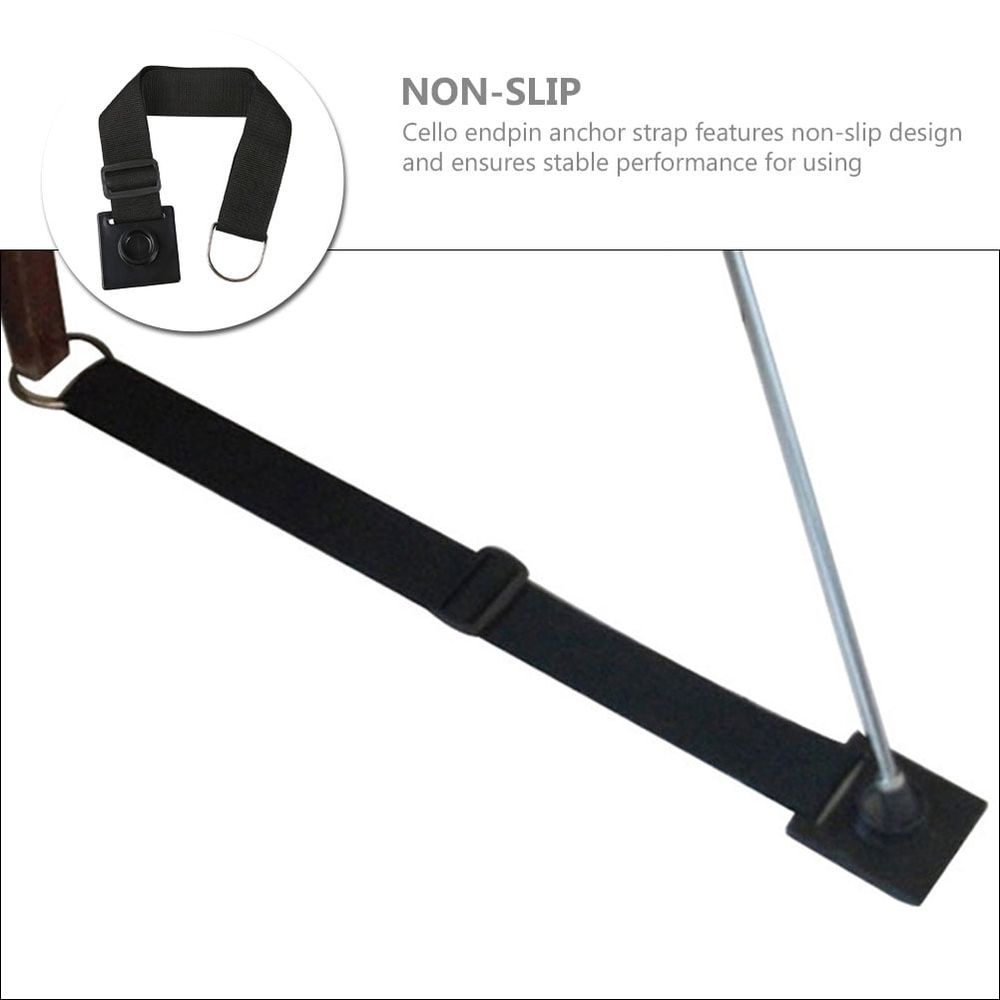 Adjustable Cello Strap with Easy Install Bottom Pad, and Comfortable Black Design