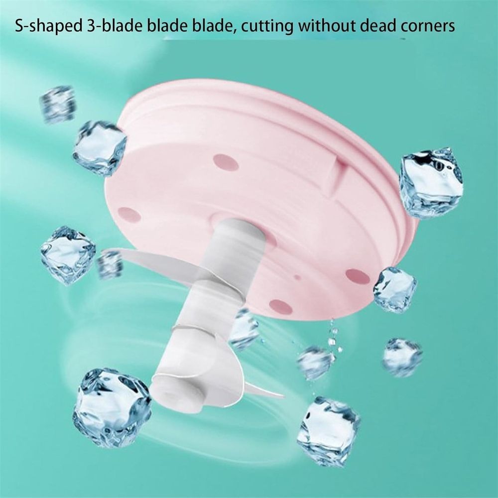 Electric Ice Crusher Portable Mini Food Processor Wireless Vegetable Masher With Usb Charging Rainproof Garlic Masher Easy To Use Material For Ice Cubes 250ml