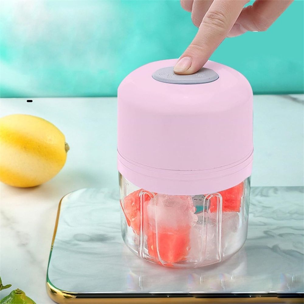 Electric Ice Crusher Portable Mini Food Processor Wireless Vegetable Masher With Usb Charging Rainproof Garlic Masher Easy To Use Material For Ice Cubes 250ml