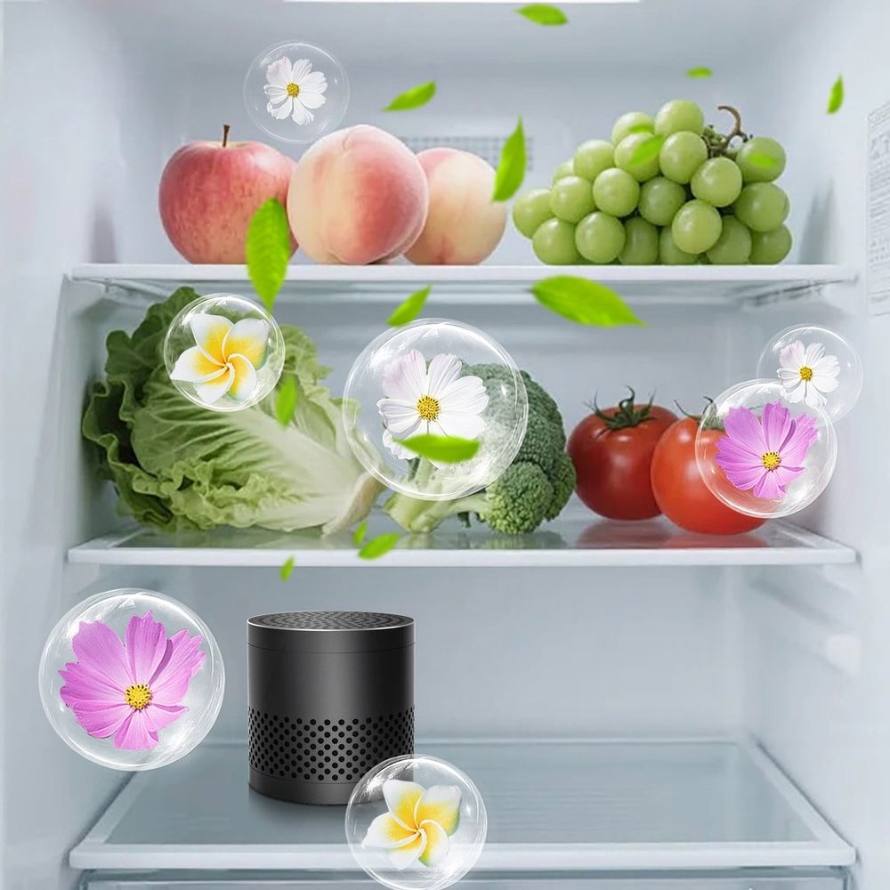 Refrigerator Deodorizer, Long-Lasting Fridge Odor Eliminator, Reusable Mini Air Purifier for Fridge & Freezer
