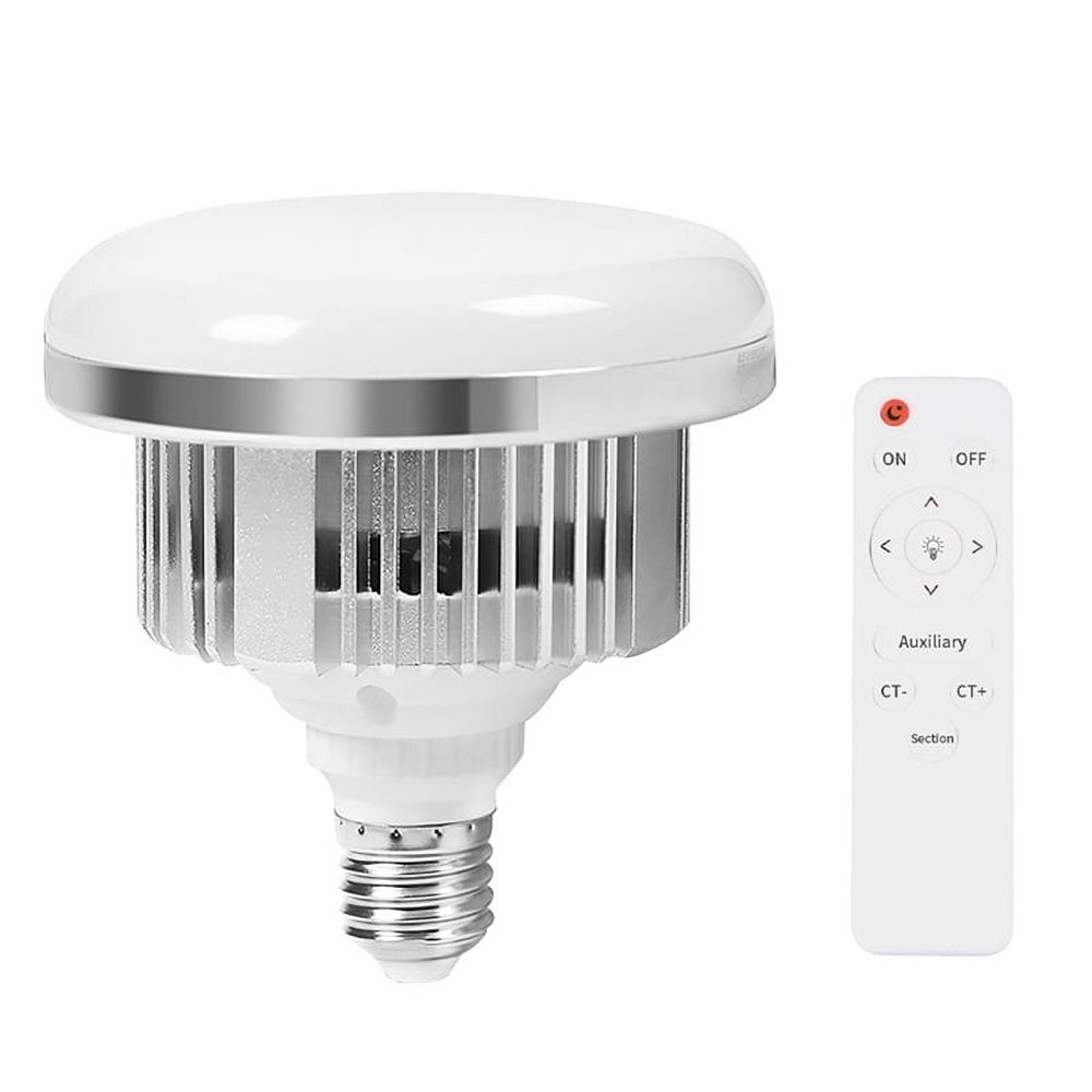 85W LED Photographic Lighting Bulbs E27 Base Lamp with Remote Control Dimmable Daylight Bulb