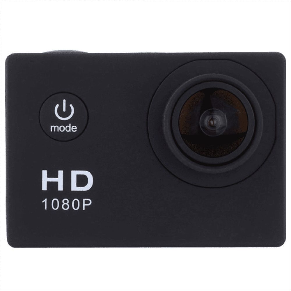 1080P HD Action Camera LCD Screen Waterproof 30m Sports Action Cam for Bicycle, Motorcycle, Skiing, Diving Black,1 x Sport camera kit,Black