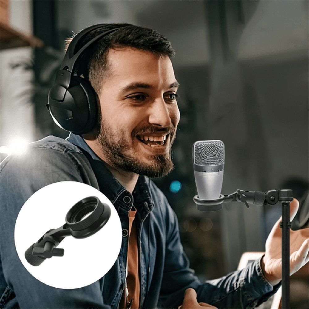 Podcast Mic Clip with Shock Mount Bracket, Flexible Angle Adjustment