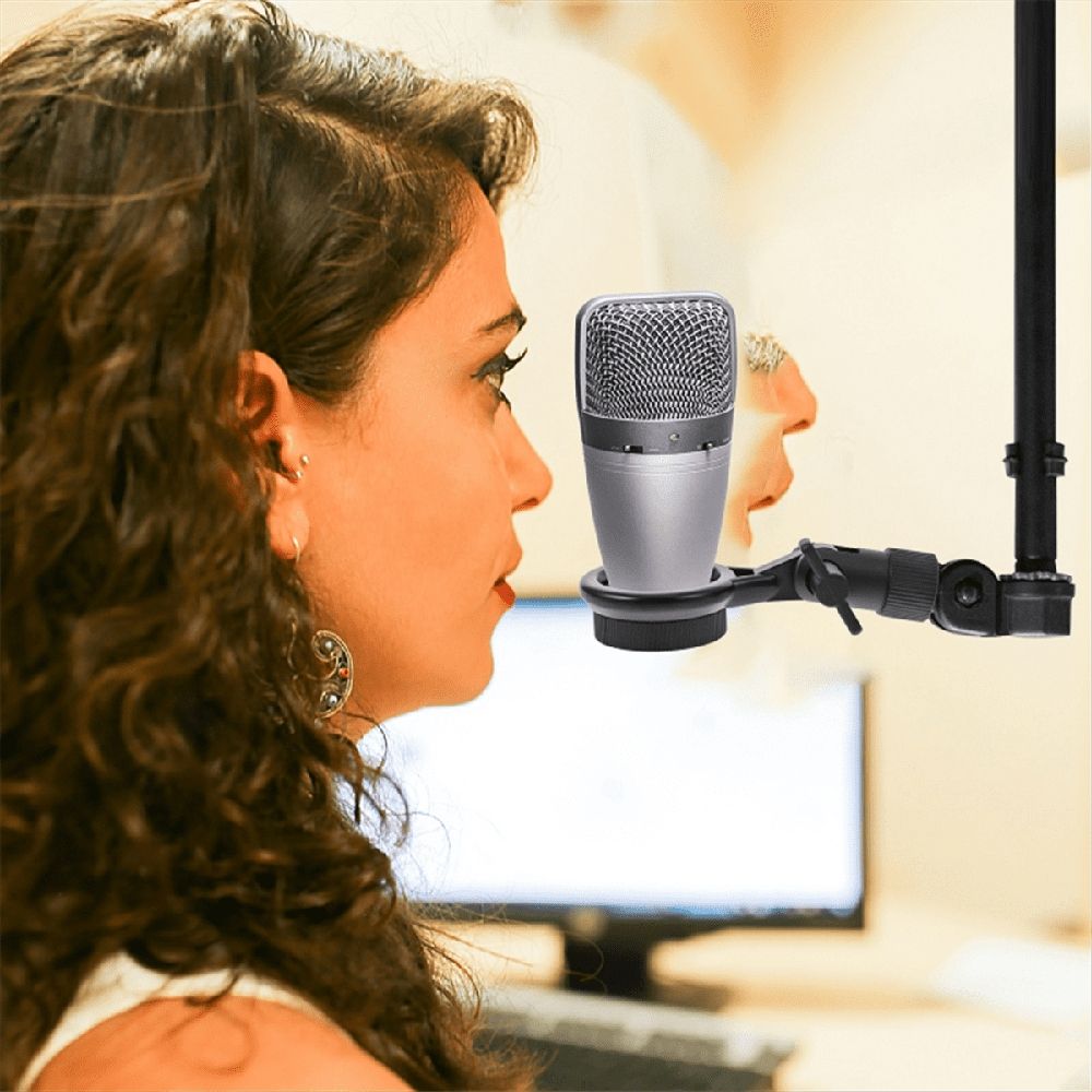 Podcast Mic Clip with Shock Mount Bracket, Flexible Angle Adjustment