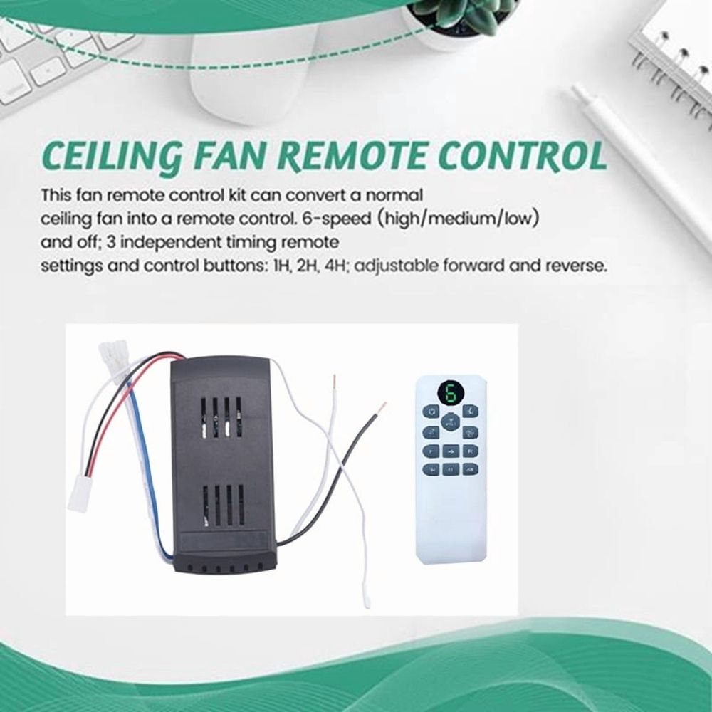 Ceiling Fan Remote Control Kit 40W 6-Speed Timing Function Replacement for DC Fans & L pwm25