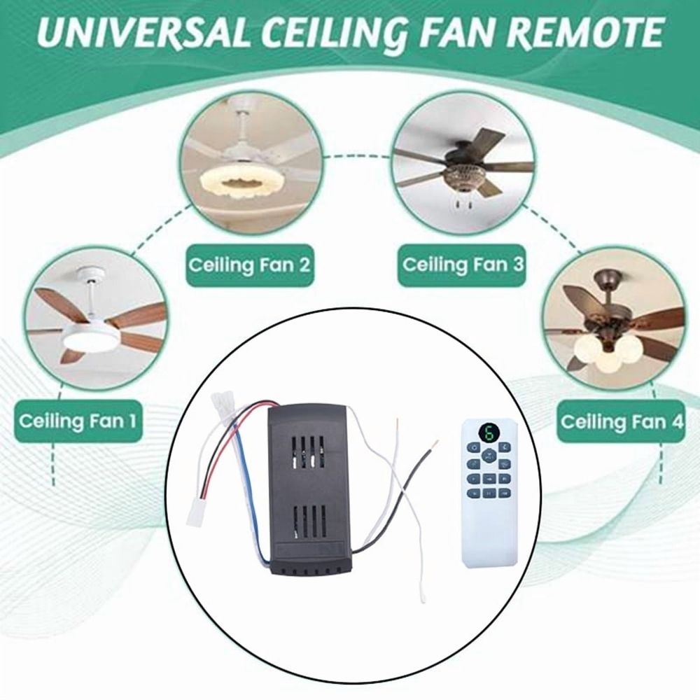 Ceiling Fan Remote Control Kit 40W 6-Speed Timing Function Replacement for DC Fans & L pwm25
