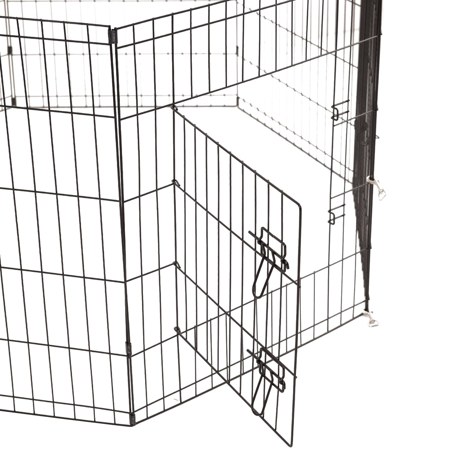 4Paws 8 Panel Playpen Puppy Exercise Fence Cage Enclosure Black All Sizes 24" - Black