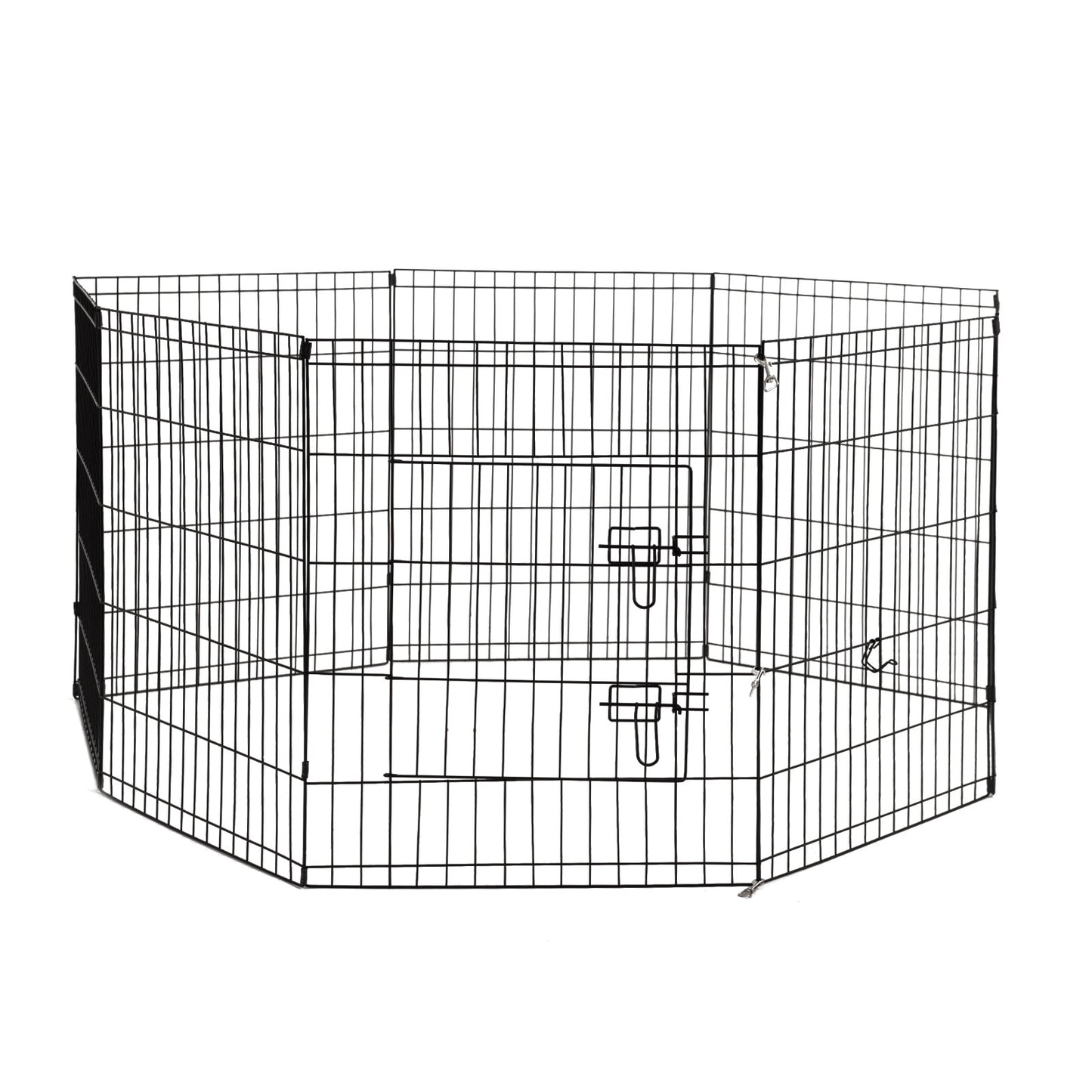 4Paws 8 Panel Playpen Puppy Exercise Fence Cage Enclosure Black All Sizes 30" - Black