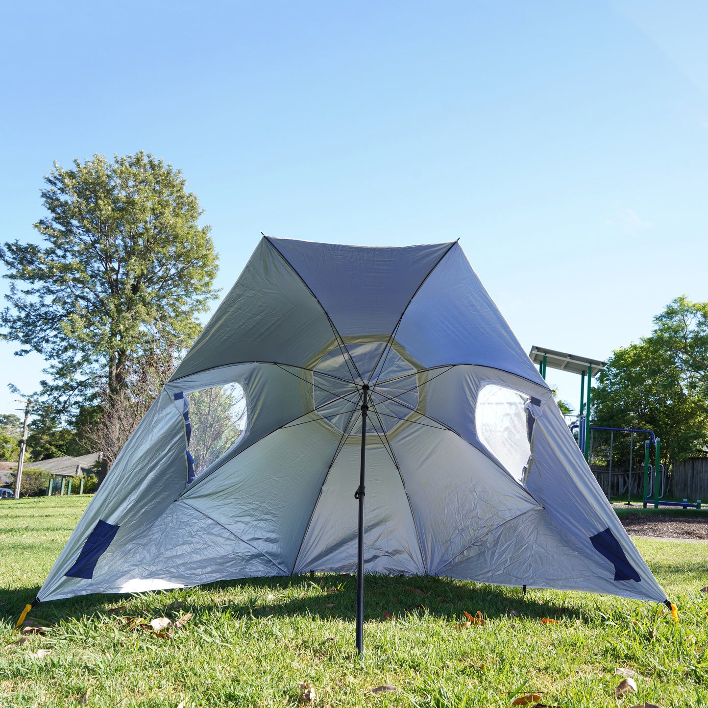 Beach Umbrella Havana Outdoors 2.4M Outdoor Garden Beach Portable Shade Shelter - Blue