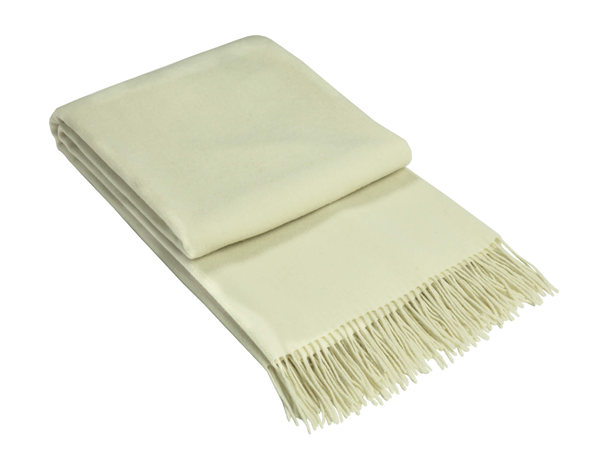 Kensington Throw - 10% Cashmere / 90% Super Fine Merino Wool - Ivory