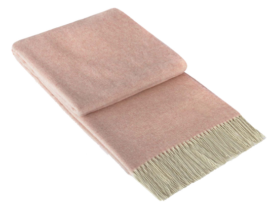 Kensington Throw - 10% Cashmere / 90% Super Fine Merino Wool - Blush