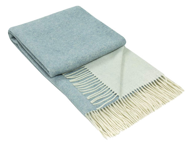 Kensington Throw - 10% Cashmere / 90% Super Fine Merino Wool - Light Blue