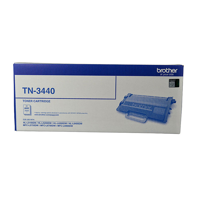 Mono Laser Toner Brother TN-3440 - High Yield - HL-L5100DN, L5200DW, L6200DW, L6400DW, MFC-L5755DW, L6700DW, L6900DW - Up to 8,000 Pages