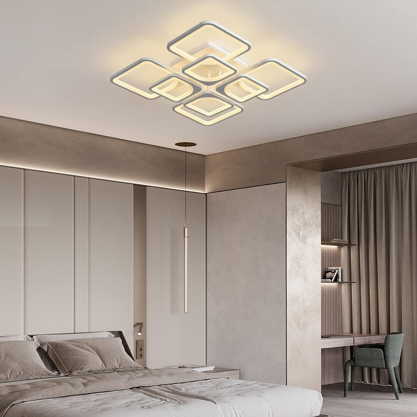 Modern LED Ceiling Light - Dimmable with Remote Control