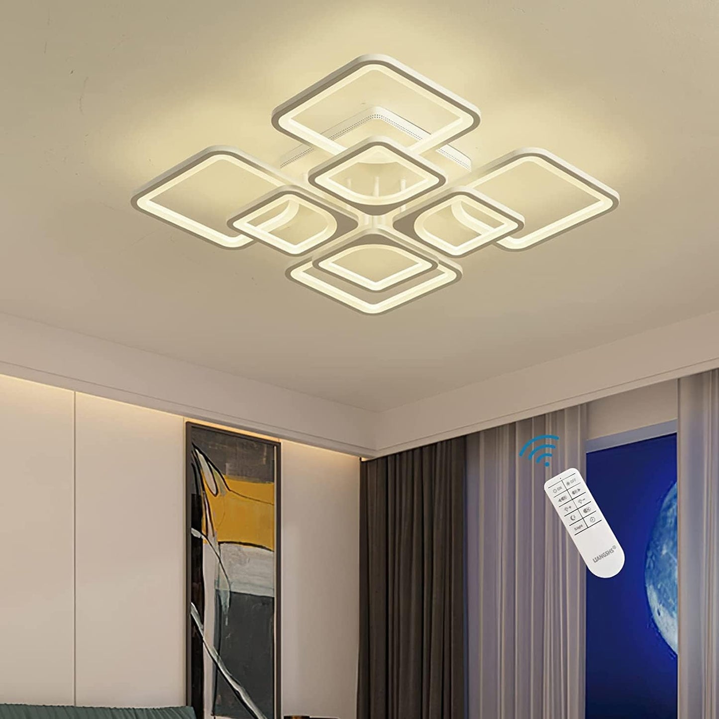 Modern LED Ceiling Light - Dimmable with Remote Control