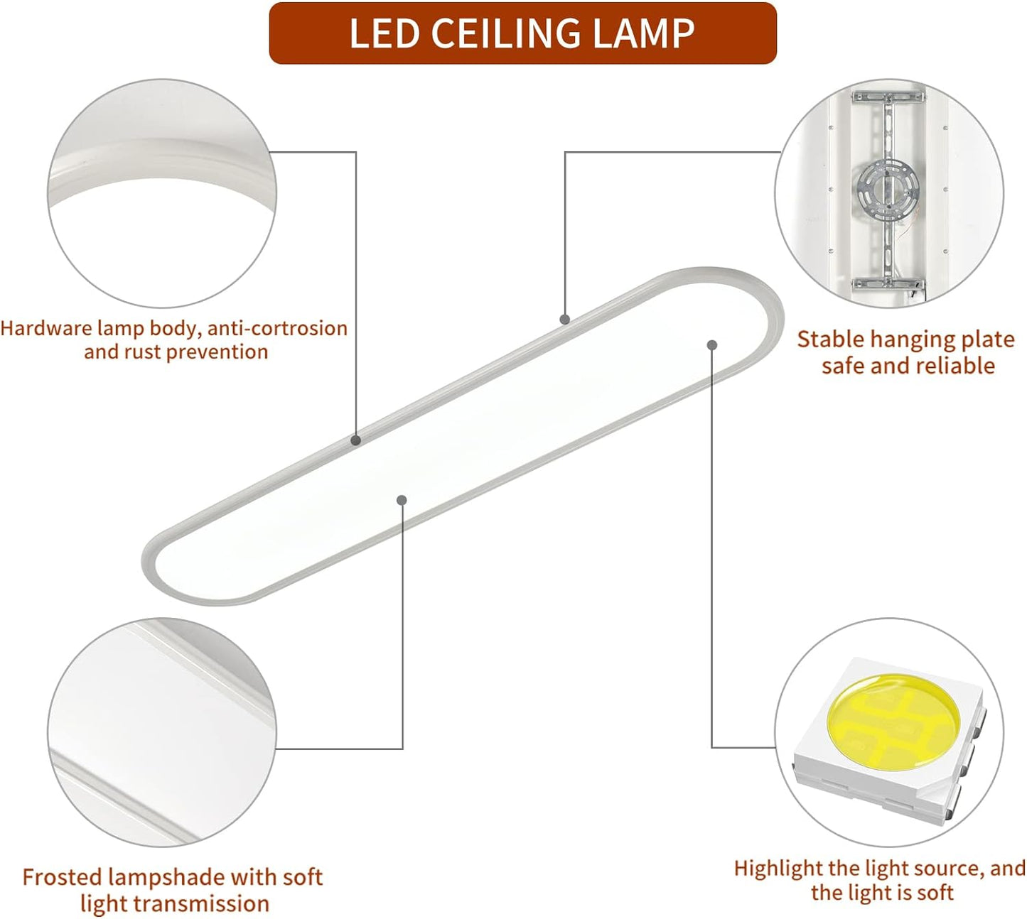 Dimmable LED Ceiling Light - 48W White