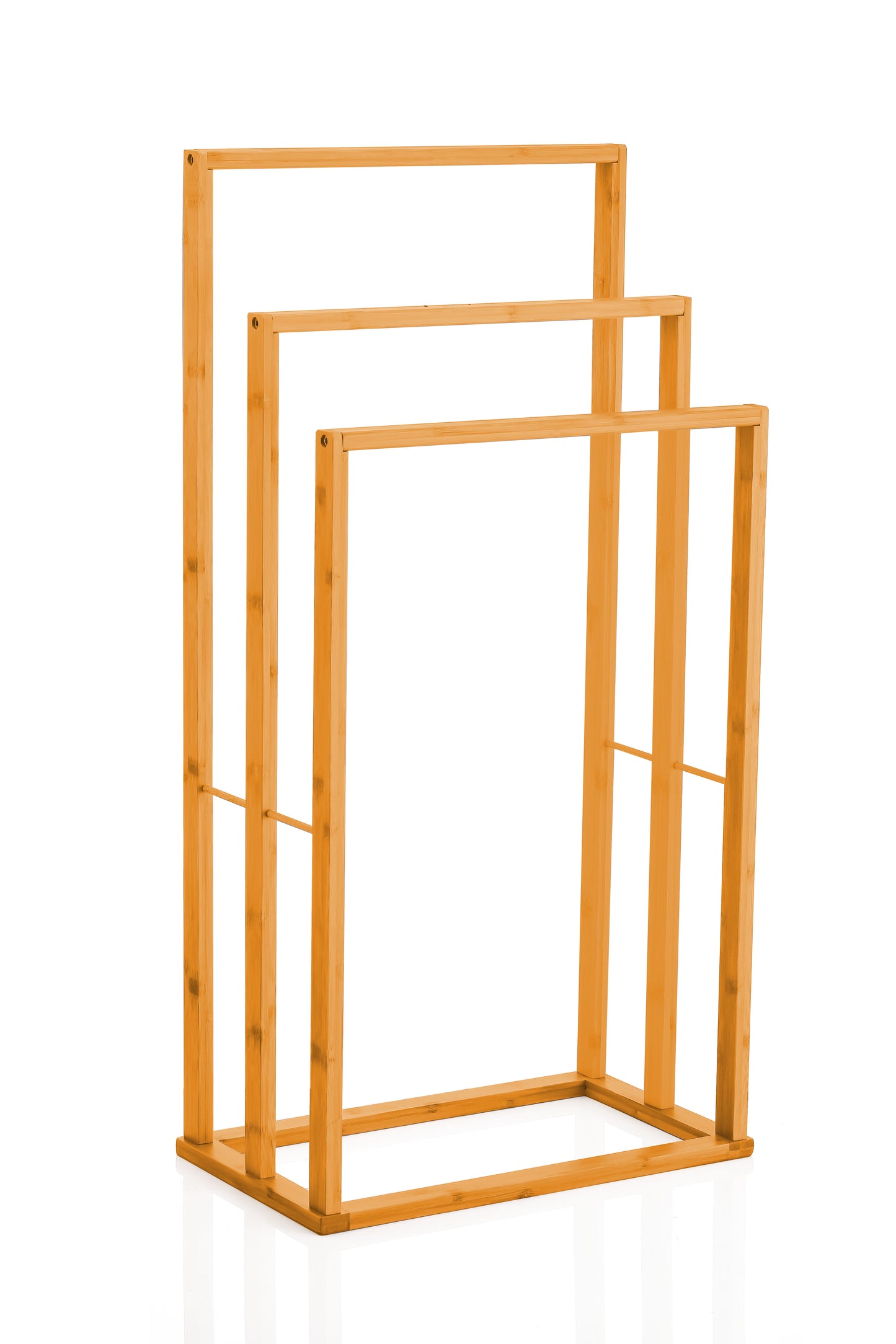 CARLA HOME Bamboo Towel Bar Holder Rack - 3-Tier Freestanding for Bathroom & Bedroom