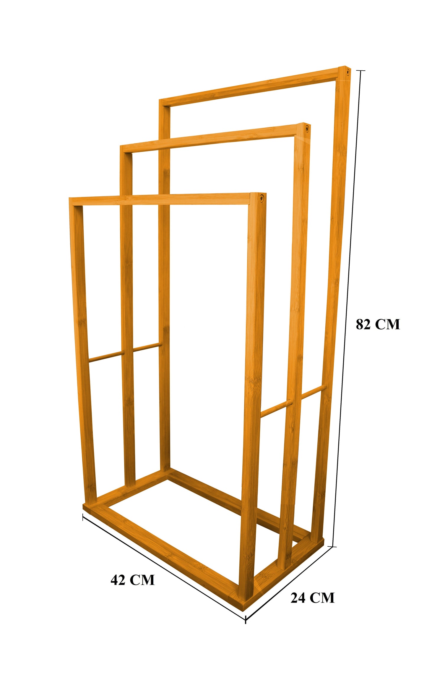 CARLA HOME Bamboo Towel Bar Holder Rack - 3-Tier Freestanding for Bathroom & Bedroom