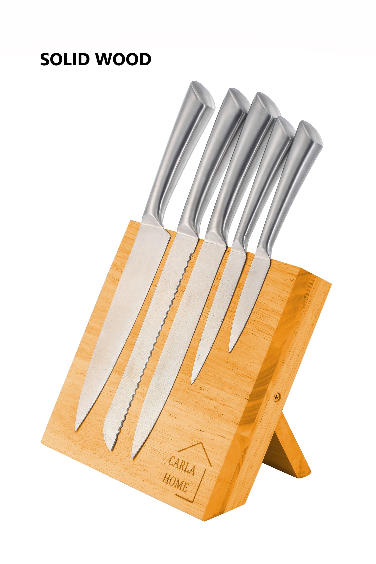 Natural Bamboo Magnetic Knife Block Holder with Strong Magnets for Home Kitchen Storage & Organisation