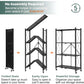 CARLA HOME 4-Tier Foldable Storage Shelf with Wheels for Kitchen, Garage, Pantry or Basement (Black)