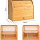 CARLA HOME Large Bamboo Bread Box Storage Organizer with Roll Top for Kitchen Counter