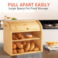 CARLA HOME Large Bamboo Bread Box Storage Organizer with Roll Top for Kitchen Counter