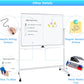 CARLA HOME Double-Sided Magnetic Whiteboard 120x90cm with Wheels, Reversible Design for School, Office & Home