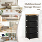 CARLA HOME 4 Drawer Fabric Storage Dresser - Steel Frame - Black - Storage Rack - Rustic