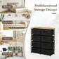 CARLA HOME 8 Drawer Fabric Storage Dresser - Steel Frame - Black - Storage Rack - Rustic