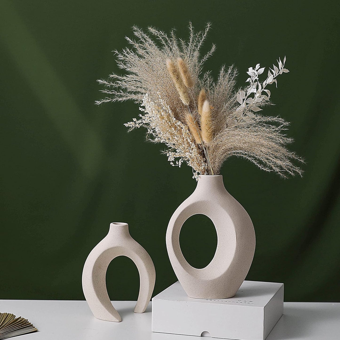 Ceramic Vases Set of 2 Creative White for Home Decor